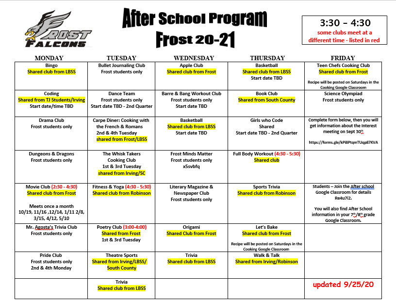 after-school-club-list-frost-middle-school