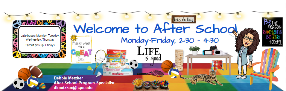 After School Banner. Monday - Friday 2:30-4:30